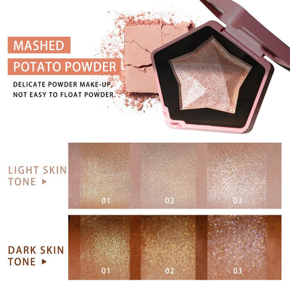 Highlight Powder Mashed Shiny Glitters Pressed Powder - Shmily Beauty
