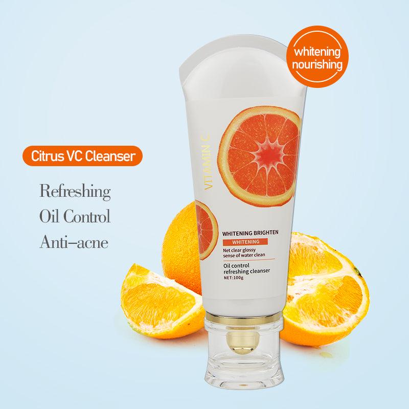 Private Label Skin Care Face Cleanser Citrus VC Cleanser Acne Moisturizing Foam Facial Cleanser - Shmily Beauty